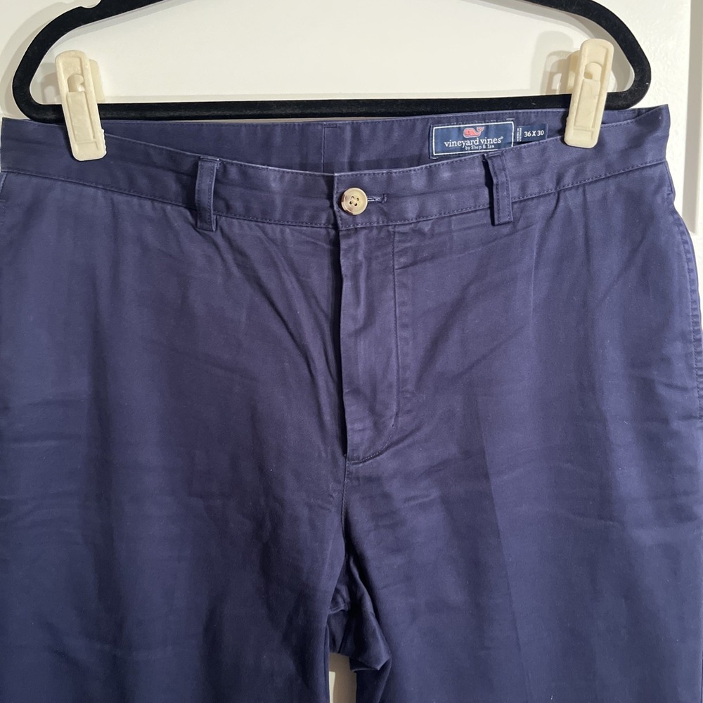 Vineyard Vines Mens Club Pant Navy Blue 36 x 30 Flat Front Chino Casual Pants